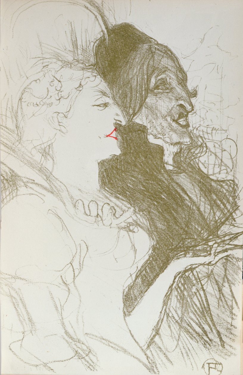 Kuvitus "La Revue Blanchesta", maaliskuu 1894 tekijältä Henri de Toulouse Lautrec