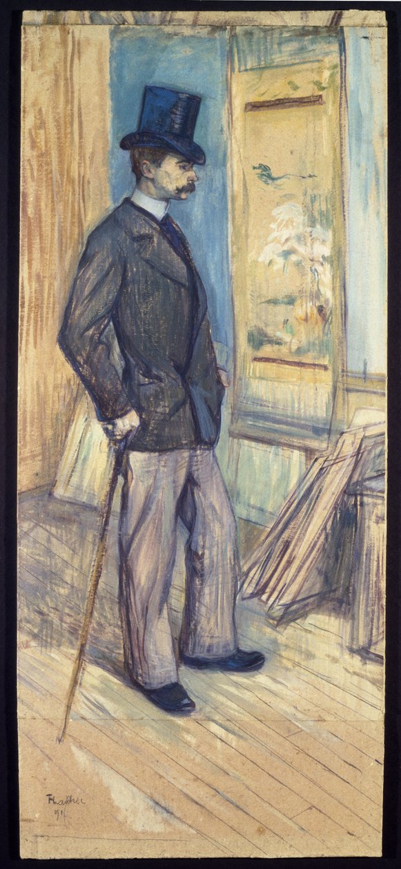 M. Paul Sescaun muotokuva, 1891 (öljy & guassi pahville) tekijältä Henri de Toulouse Lautrec