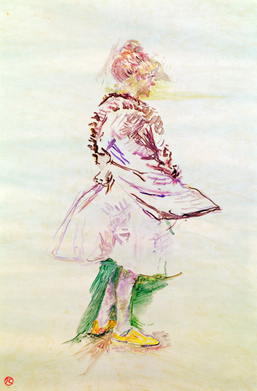 Seisovan tanssijan profiili, 1887 (öljy puulle) tekijältä Henri de Toulouse Lautrec
