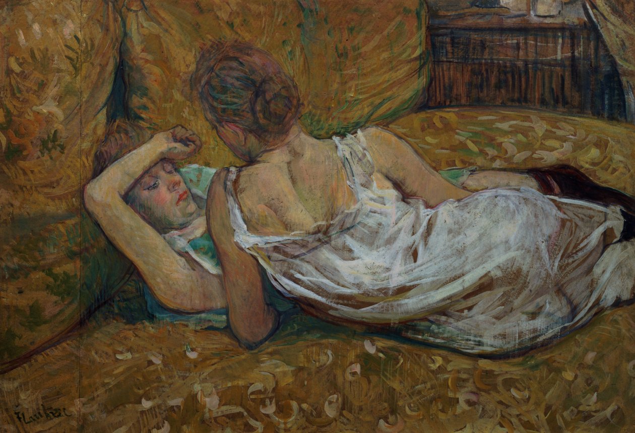 Kaksi ystävää (pastelli) tekijältä Henri de Toulouse Lautrec
