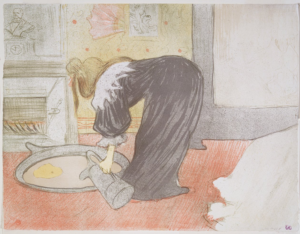 Nainen kylpylässä, 1896 tekijältä Henri de Toulouse Lautrec