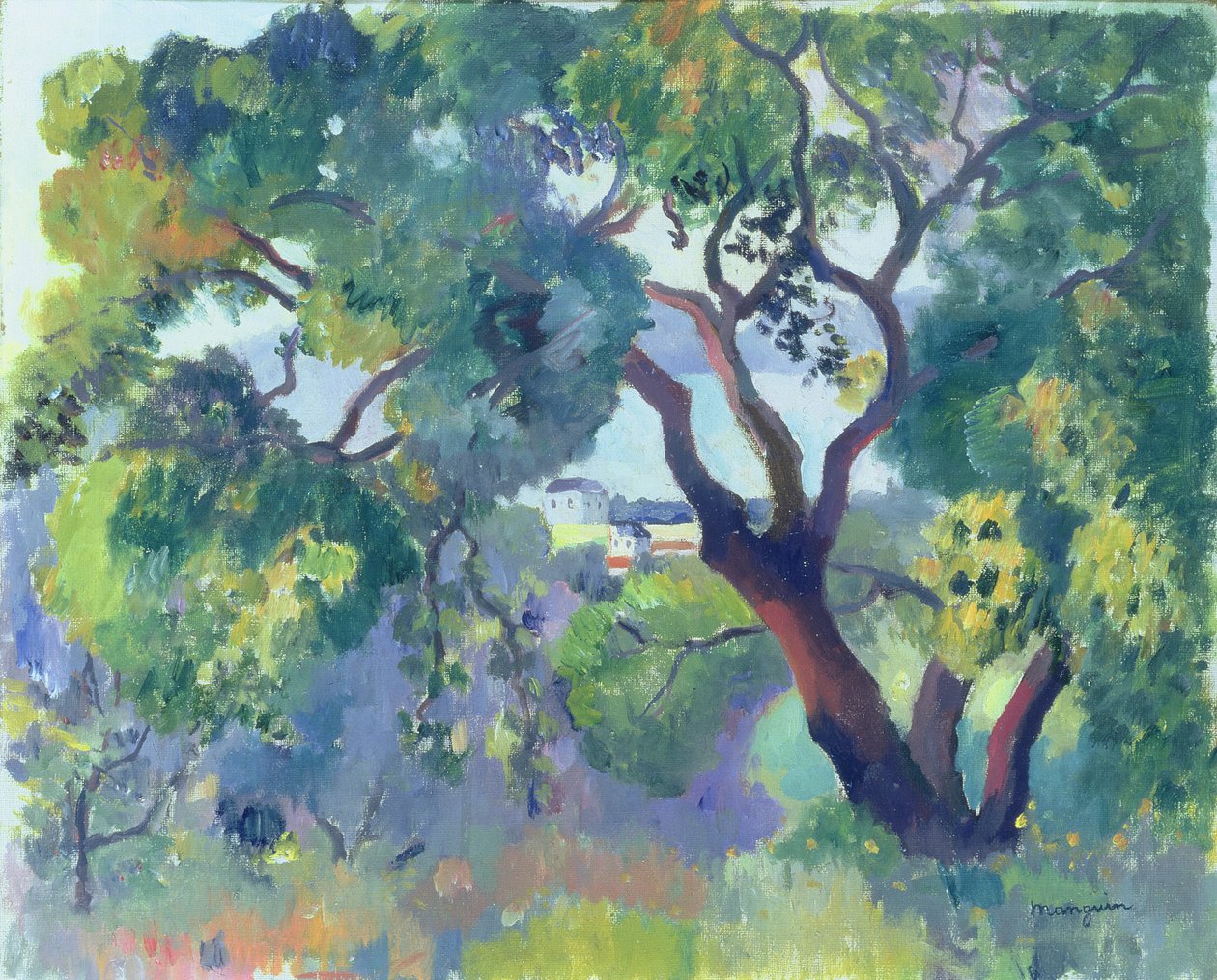 Maisema Saint-Tropezissa tekijältä Henri Charles Manguin