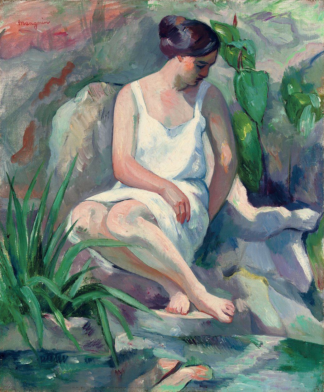 Banhista sentada em Cassis (Jeanne); Banhista sentada em Cassis (Jeanne) finlandesa tekijältä Henri Charles Manguin
