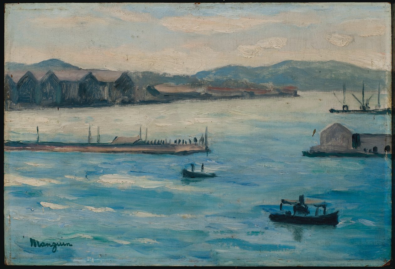 Toulon, sataman sisäänkäynti tekijältä Henri Charles Manguin