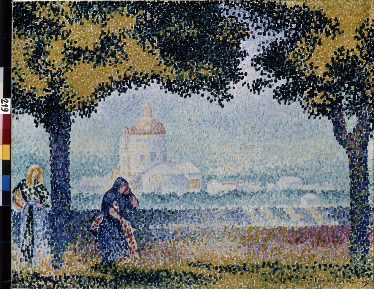 Pyhän Marian Enkelikirkko lähellä Assisia. Henri Edmond Crossin (1856-1910) maalaus tekijältä Henri Edmond Cross