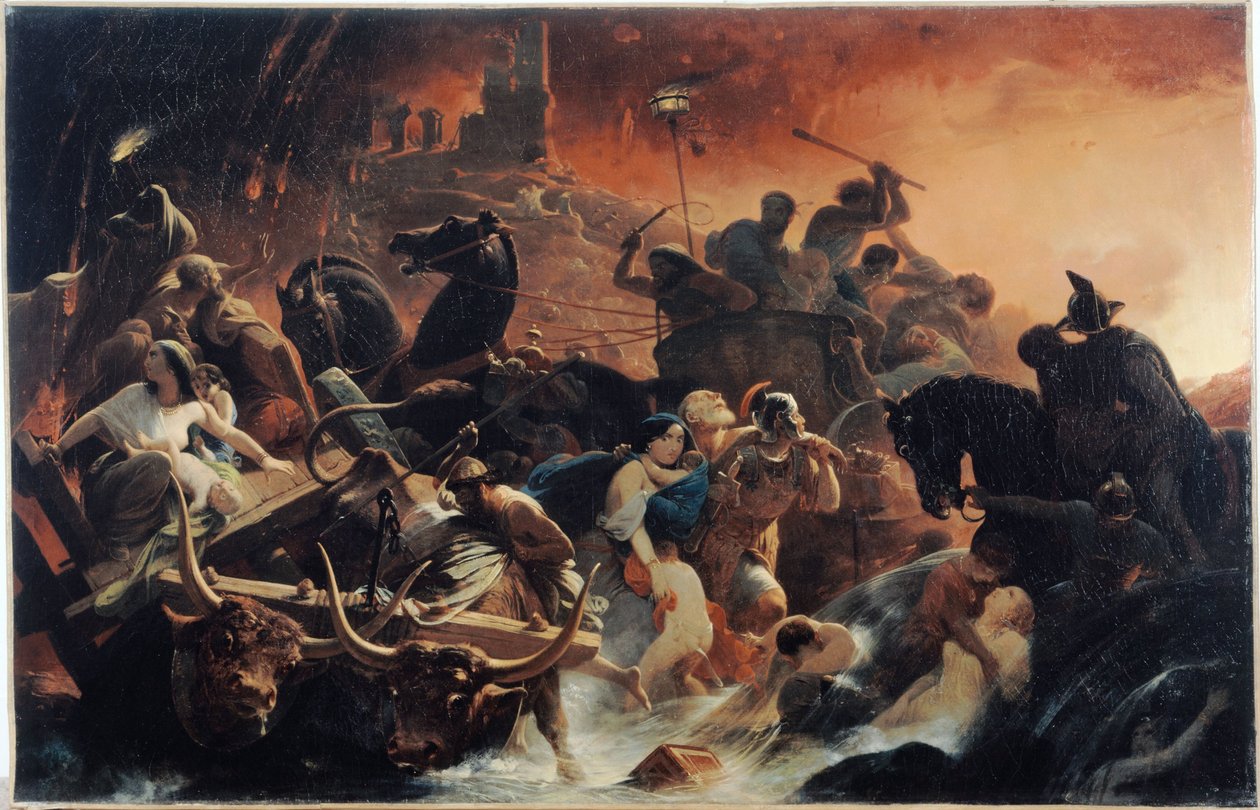 Pompeijin viimeiset päivät, vuosina 1834-1850 (öljy kankaalle). tekijältä Henri Frederic Schopin