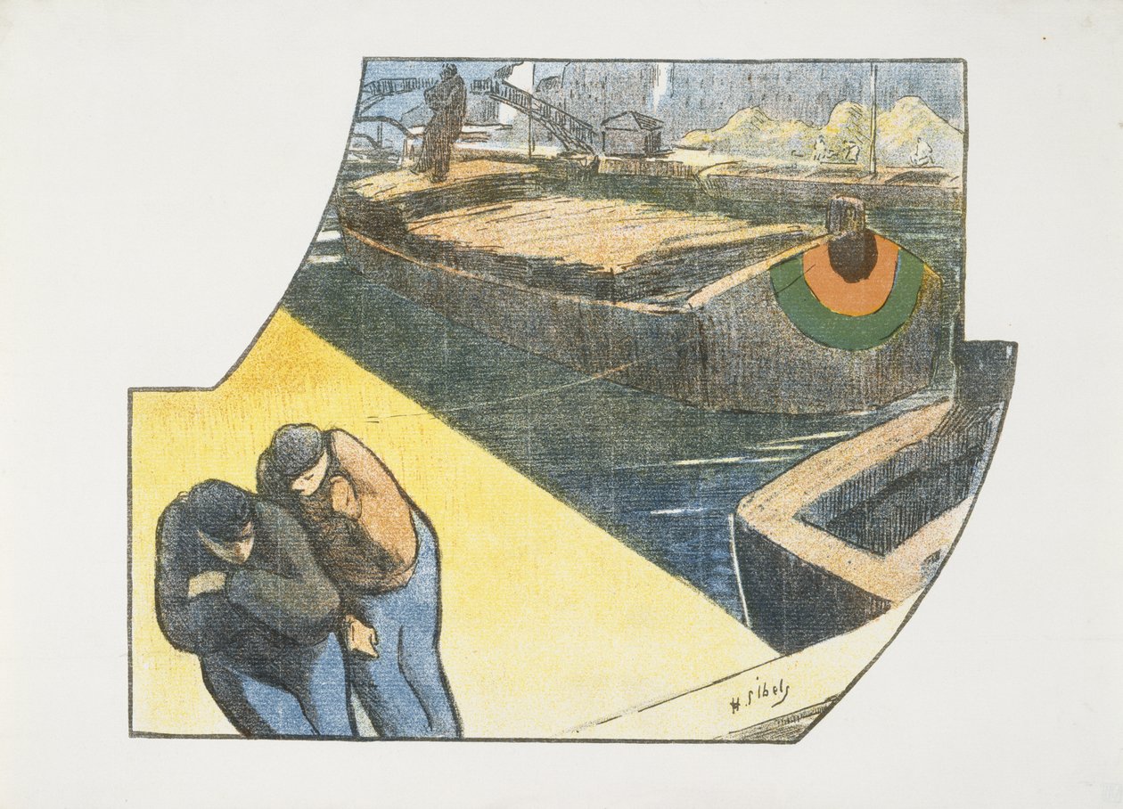 Ohjelma Théâtre Libre -teatterin esitykseen Boubouroche, Valet de Coeur, 1893 (värilitografia) tekijältä Henri Gabriel Ibels