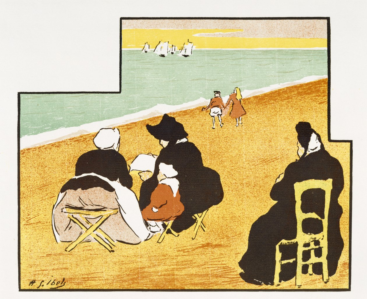 Théâtre Libre -teatterin Mirage-esityksen ohjelma, 1893 (värilitografia lyijypaperille). tekijältä Henri Gabriel Ibels