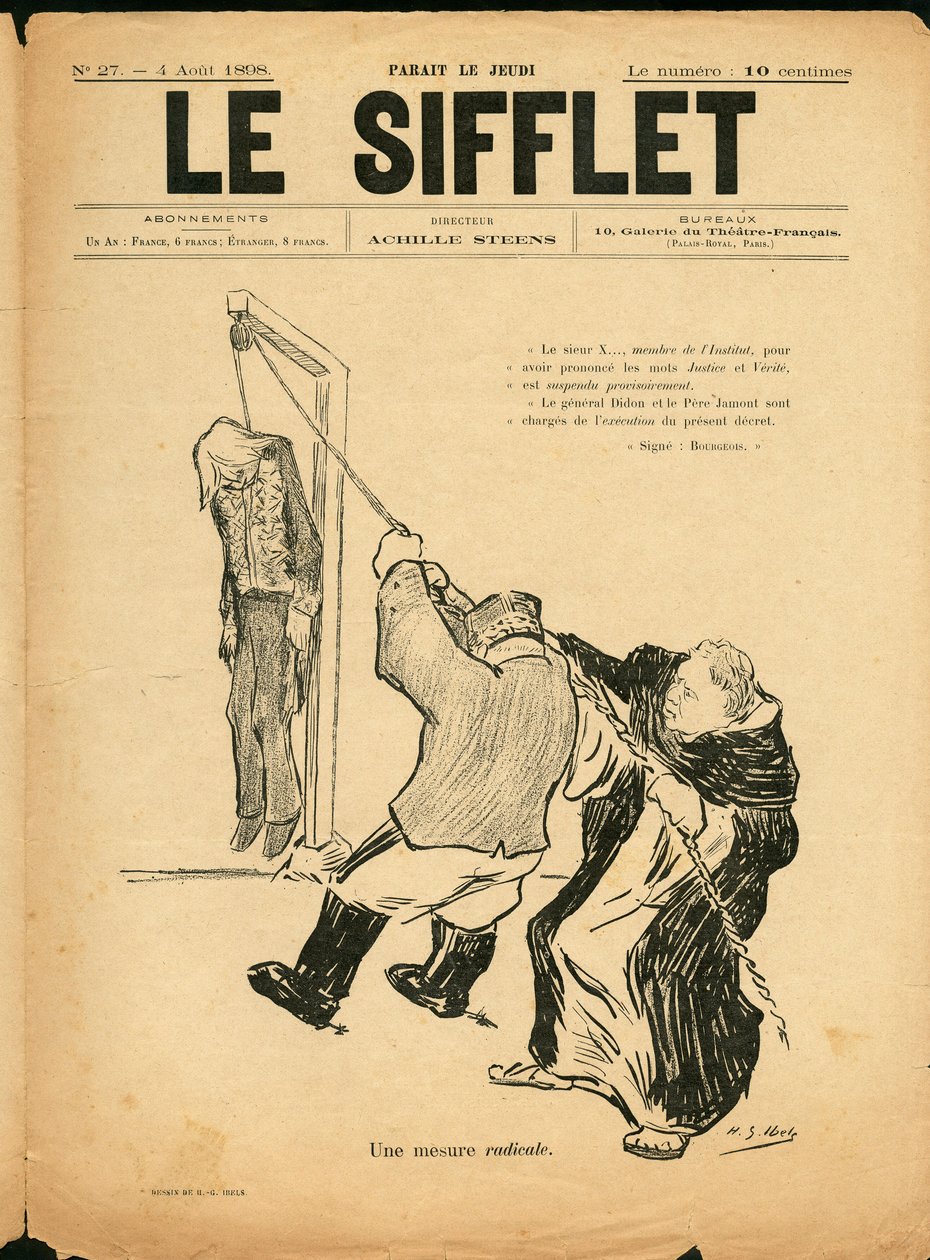 The Whistle, numero 27, Satiirinen mustavalkoisena tekijältä Henri Gabriel Ibels