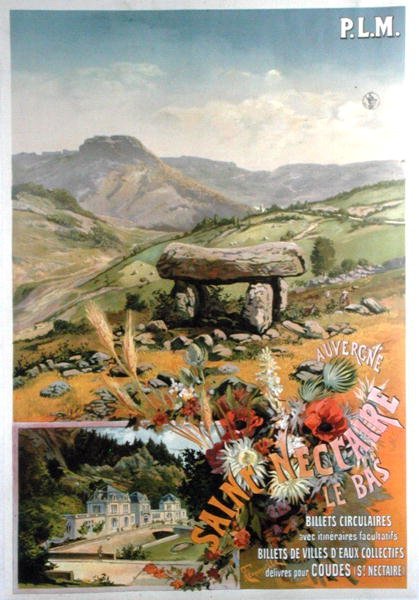 Mainosjuliste Saint Nectaire le bas, Auvergne (väri litho) tekijältä Henri Garnier Tanconville