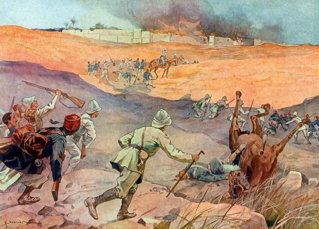 Dahomeyn valloitus: "" Eversti Doddsin joukot Abomeyn porteilla tekijältä Henri Gaston Darien