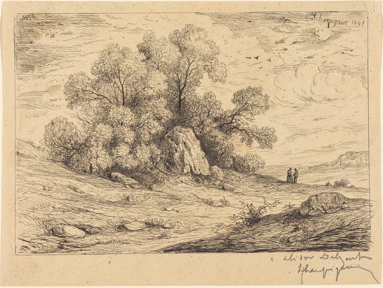 Puuryhmä kallioiden luona tekijältä Henri-Joseph Harpignies