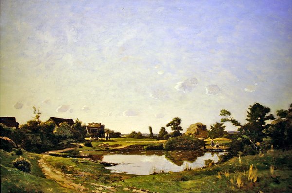 Lounas uima-altaan vieressä tekijältä Henri Joseph Harpignies