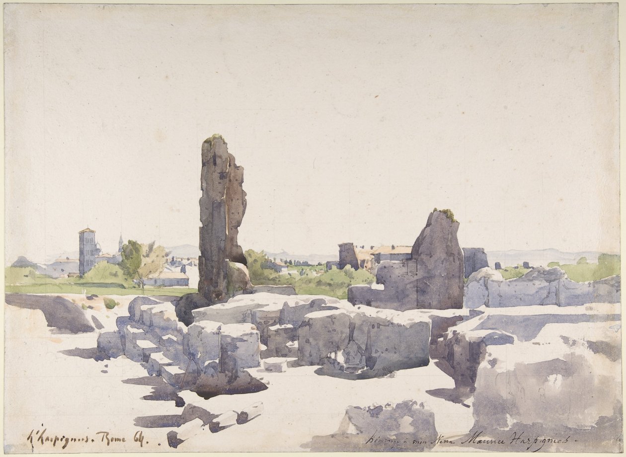 Näkymä Colosseumille Domitianuksen basilikalta ja Flaviusten palatsilta, Rooma tekijältä Henri-Joseph Harpignies