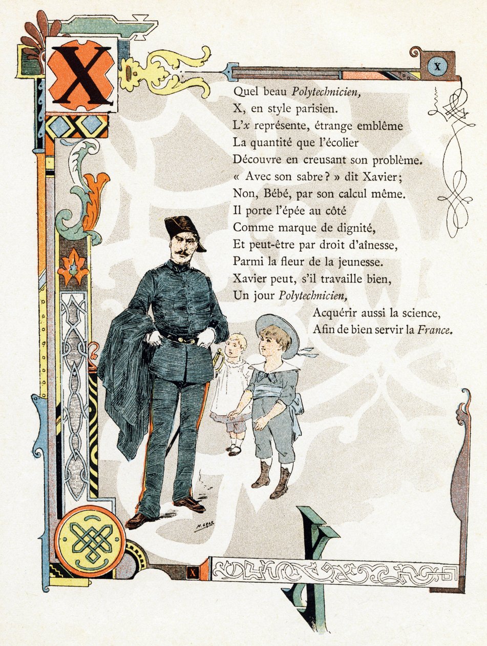 Kuvitus "Hyvien esimerkkien aakkoset", noin 1890 (kaiverrus). tekijältä Henri (1858 1924) Gray