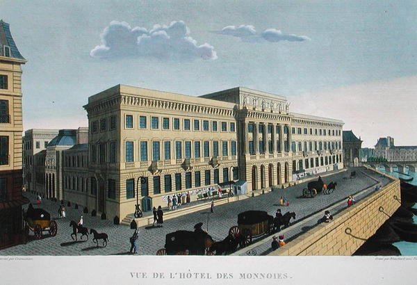 Hotel des Monnaies, n. 1815-20 (värikaiverrus) tekijältä Henri (after) Courvoisier Voisin