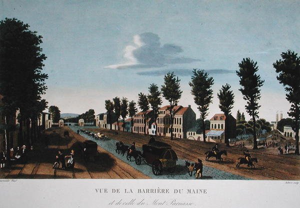 Barriere du Maine, n. 1815-20 (värikaiverrus) tekijältä Henri (after) Courvoisier Voisin