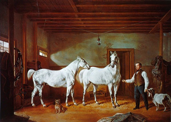 Stuyvesantin suvun talli, n. 1854 (värilitho) tekijältä Henri (after) Delattre