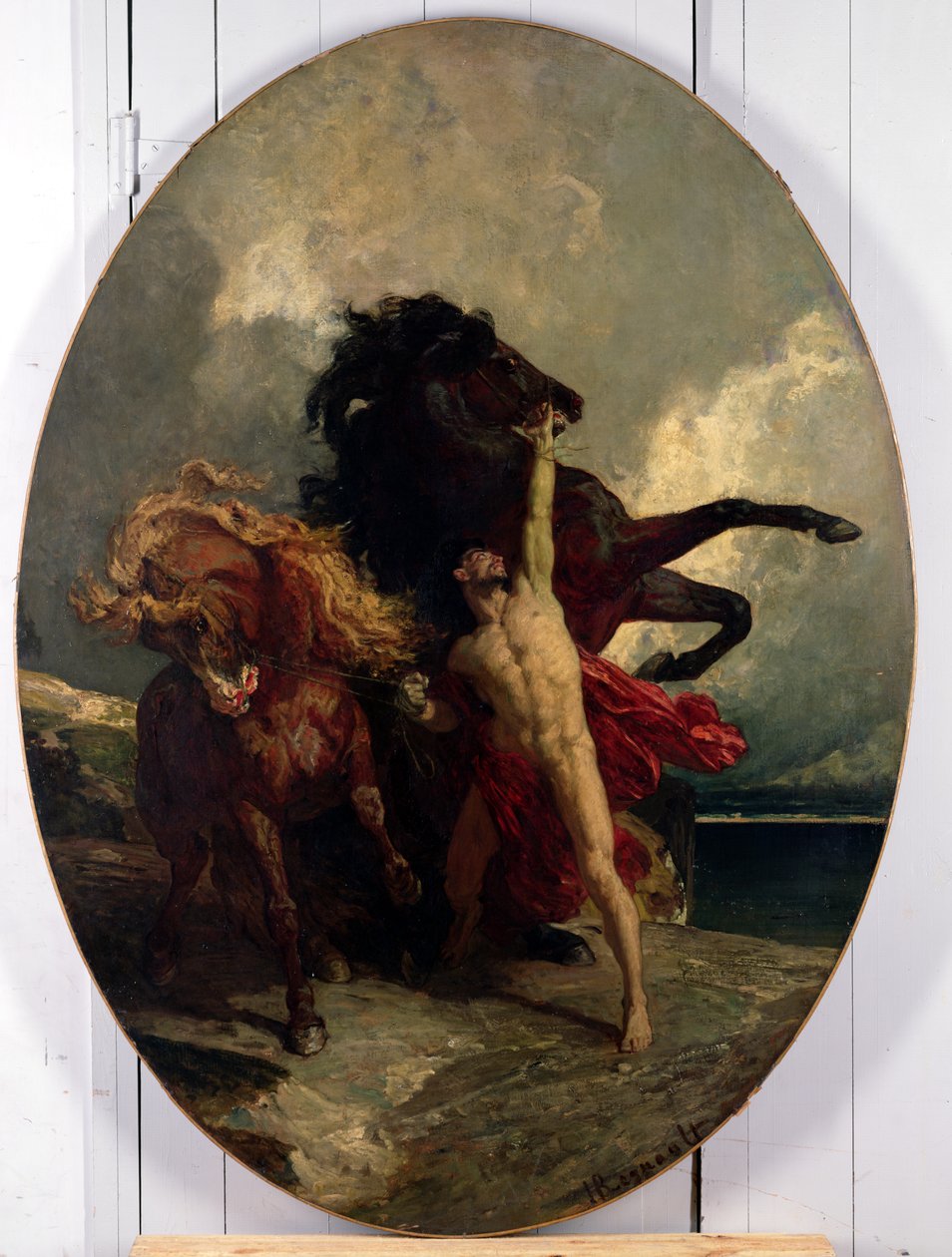 Automedon Akhilleuksen hevosten kanssa tekijältä Henri Alexandre Georges Regnault