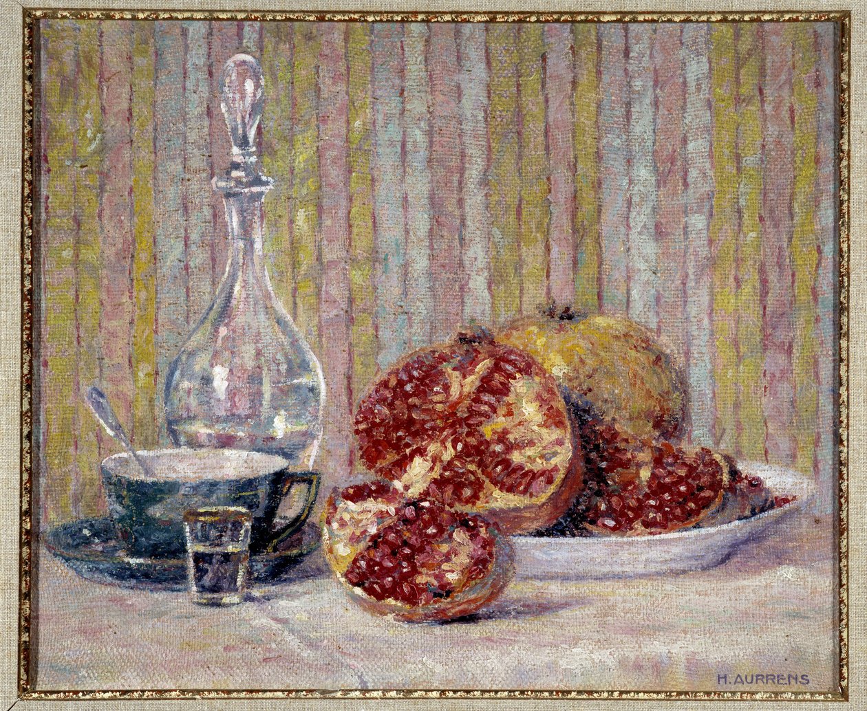 Asetelma kranaateilla Henri Aurrensin maalaus (1873-1934) Pakollinen maininta: Kokoelman perusta terveisin de Provence, Marseille tekijältä Henri Aurrens
