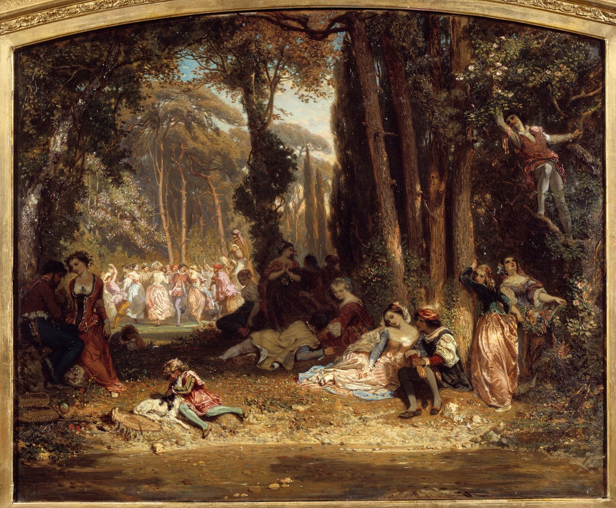 Kevätjuhla Toscanassa. Henri Baronin (1816-1885) maalaus tekijältä Henri Baron