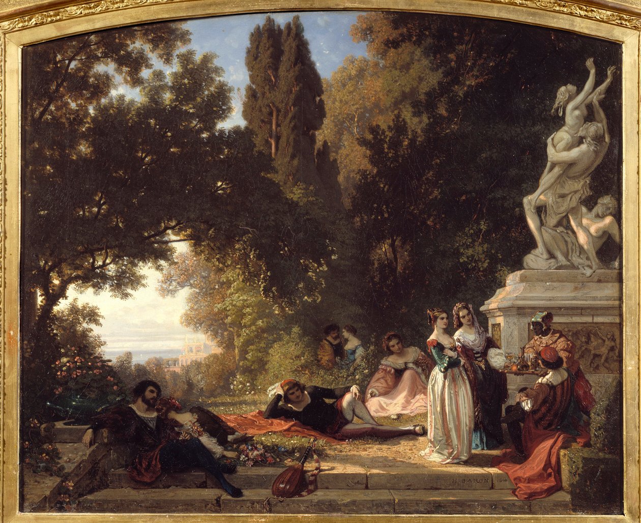 Kesäilta Italiassa. Henri Baronin (1816-1885) maalaus tekijältä Henri Baron