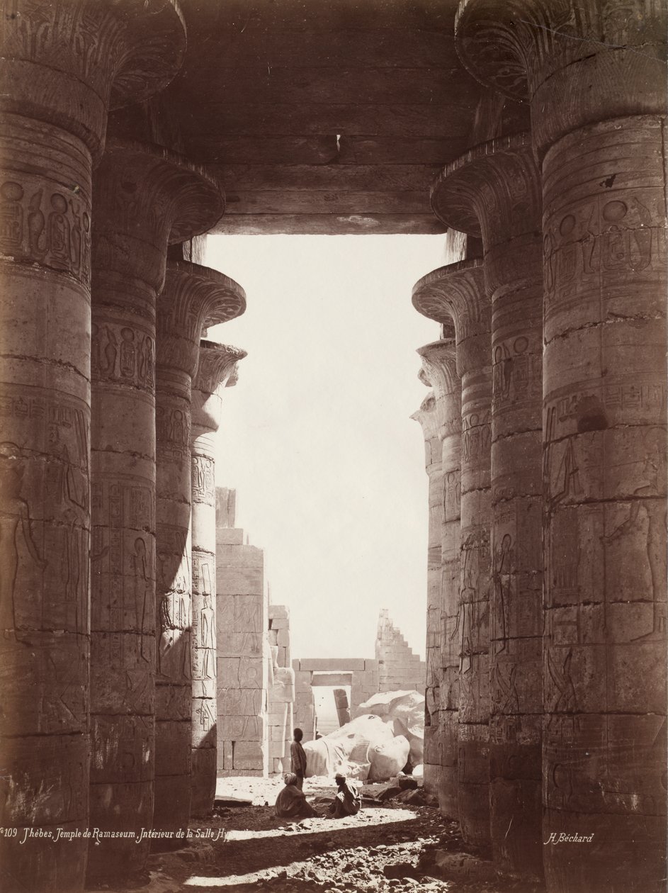 Thebes, Ramesseumin temppeli, Hypostyle Hallin sisustus tekijältä Henri Béchard