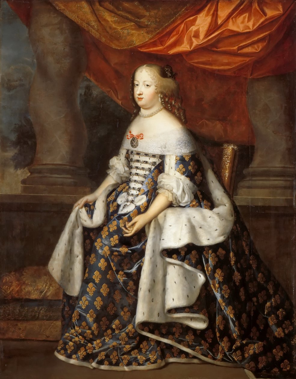 Muotokuva Maria Theresasta Espanjasta 1638-1683 Ranskan kuningattarena tekijältä Henri Beaubrun