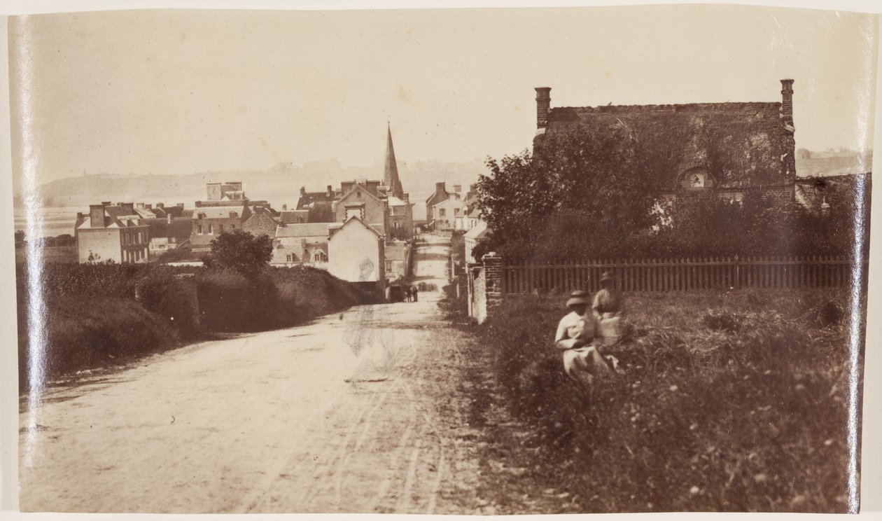 Näkymä normannikaupungista, noin 1870 (valkopainokuva vahapaperinegatiivista) tekijältä Henri Bevan