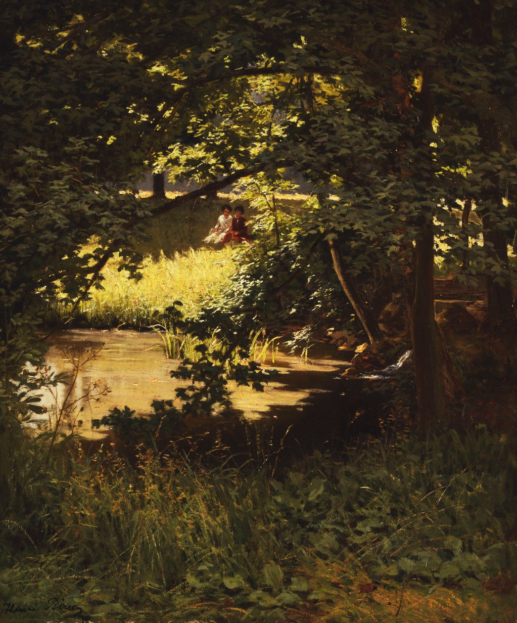 Kesäpäivä joen rannalla (öljy kankaalle) tekijältä Henri Biva