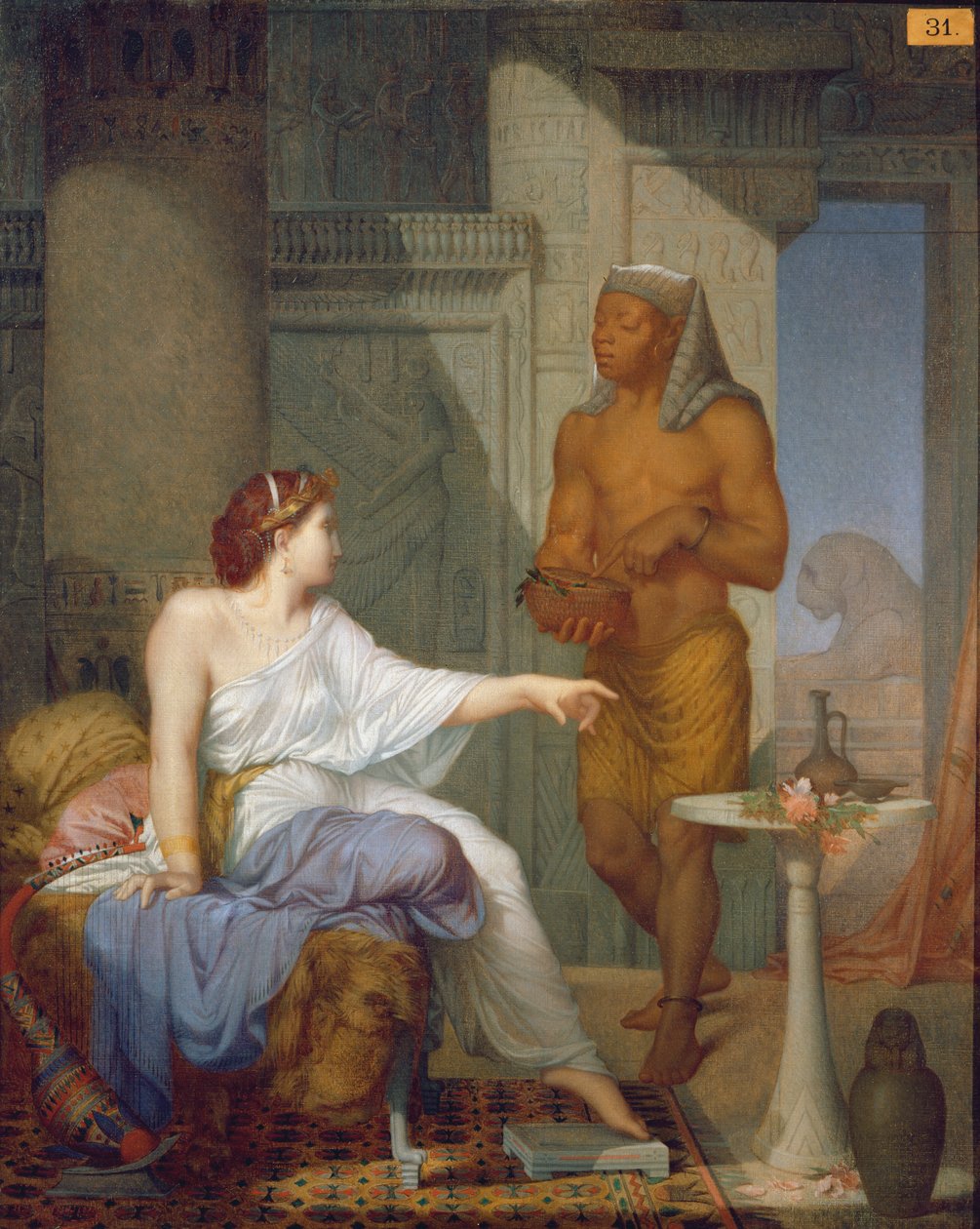 Cleopatra ja hänen orjansa (öljy kankaalle) tekijältä Henri Blaise Francois Dejussieu