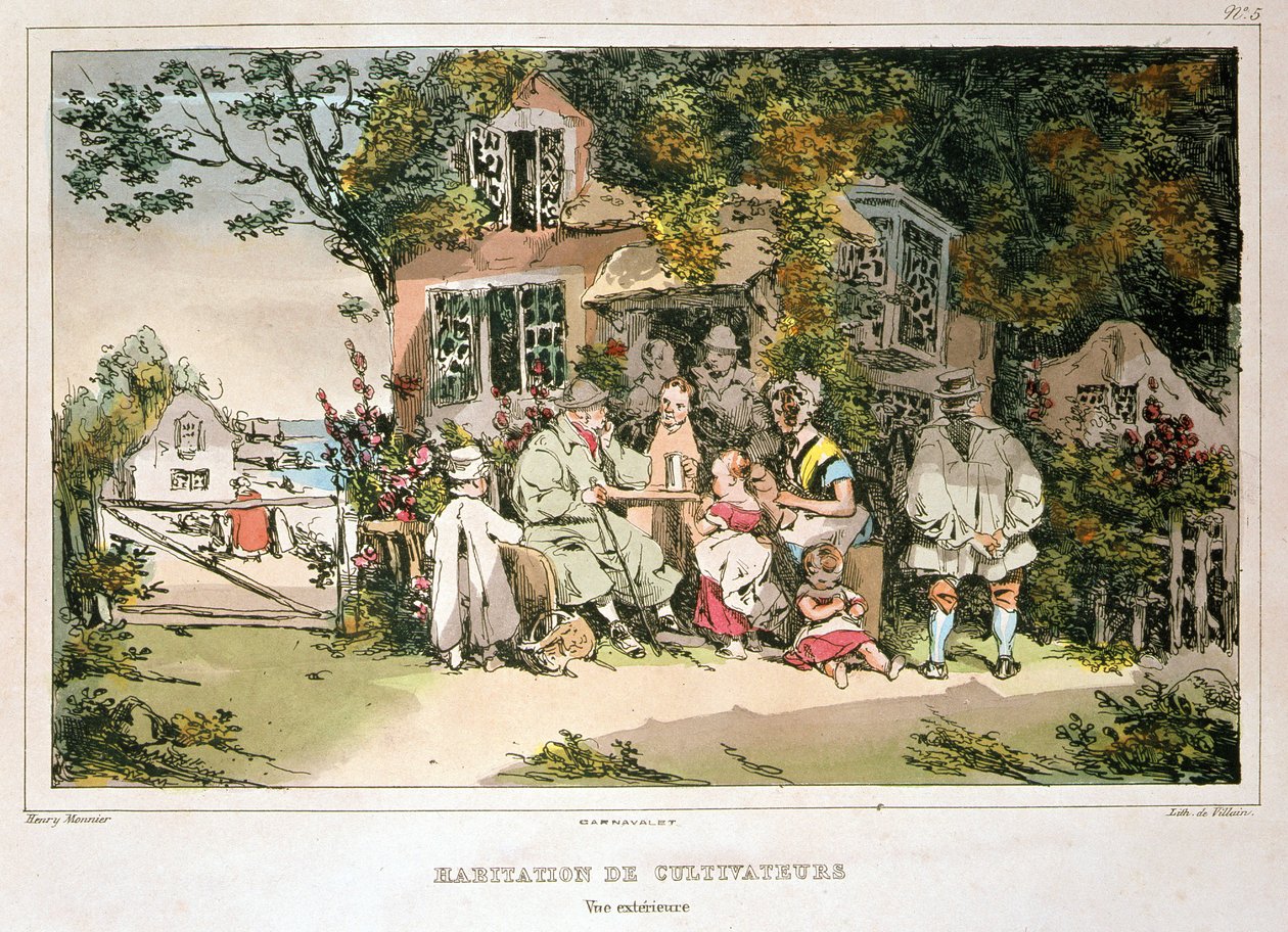 Monnierin viljelijöiden talo, deb. 1800-luvulla tekijältä Henri Bonaventure Monnier
