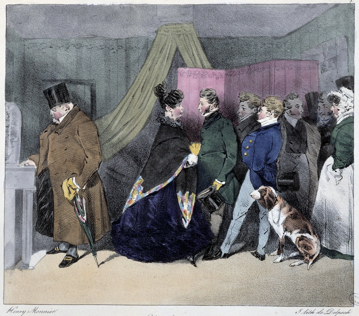 Välinpitämättömyys - Henri Monnierin "" Parisian luonnoksissa"", toim. Delpech, Pariisi tekijältä Henri Bonaventure Monnier