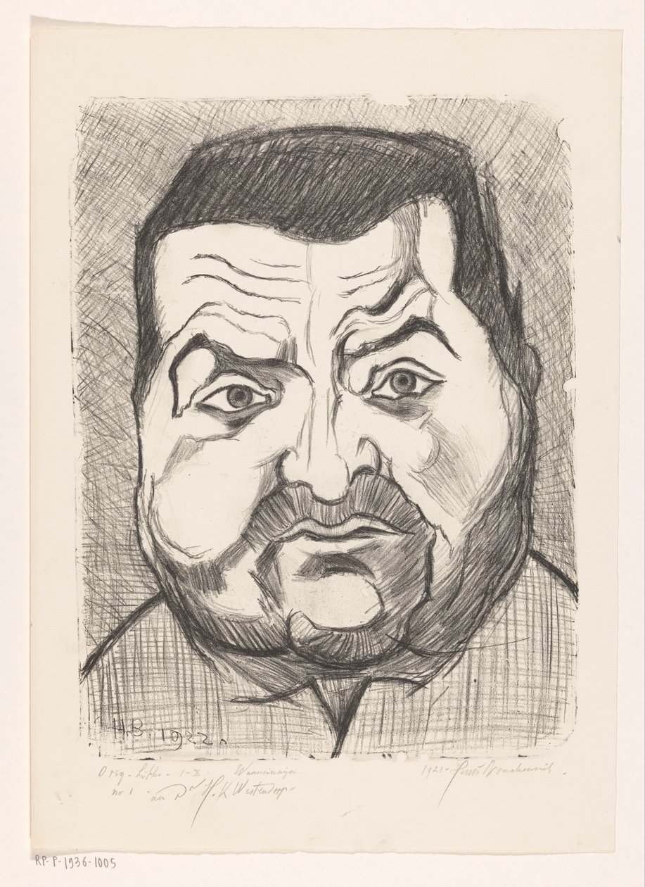 Tuntemattoman miehen muotokuva Madmen (alkuperäinen sarjan nimi esineessä) tekijältä Henri Braakensiek (signed by artist)