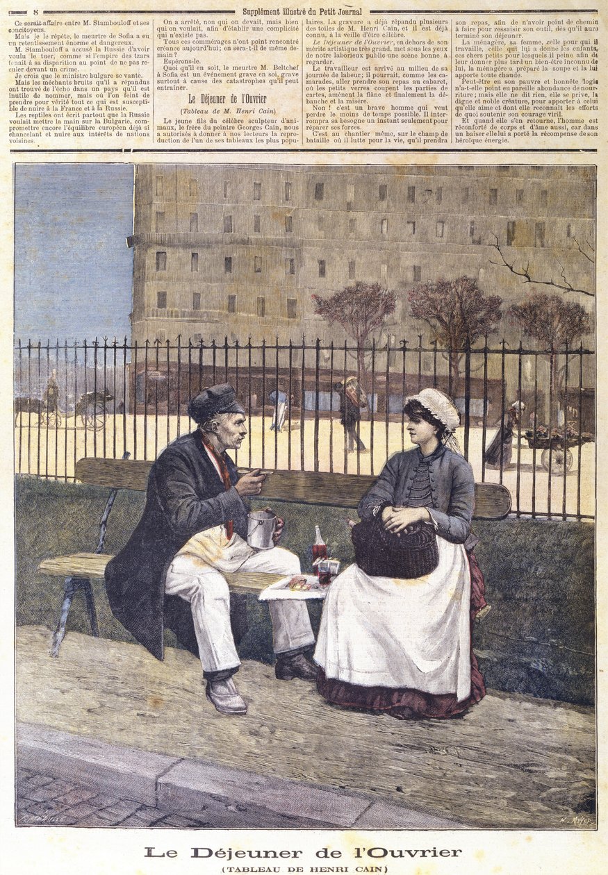 The Workers Lunch, Le Petit Journal, 1891 tekijältä Henri Cain