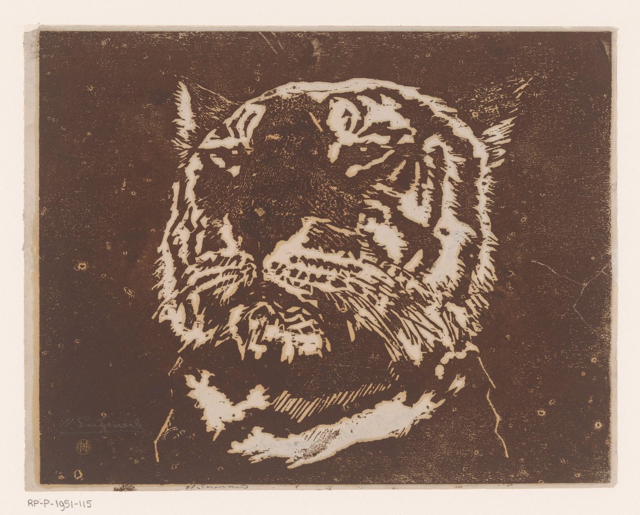 Tiikeri tekijältä Henri Charles Guérard (signed by artist)