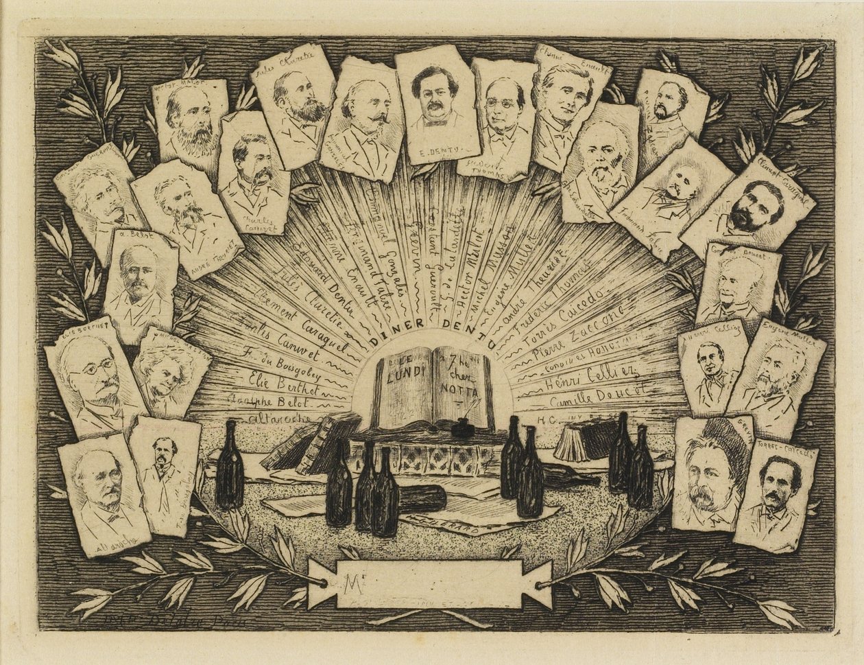 22 muotokuvaa, 1881 (etsaus, kuivakärki) tekijältä Henri Charles Guérard