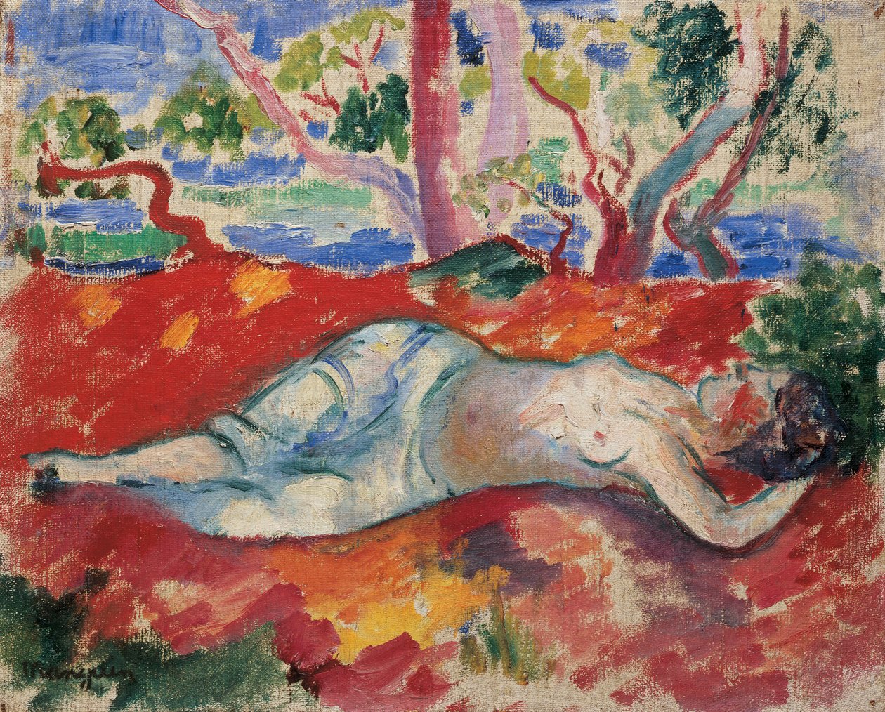 Nukkuva nainen, 1906 tekijältä Henri Charles Manguin