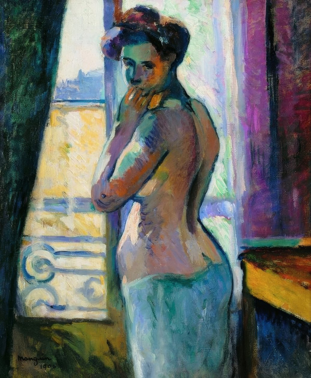 Ikkunan edessä, rue Boursault tekijältä Henri Charles Manguin
