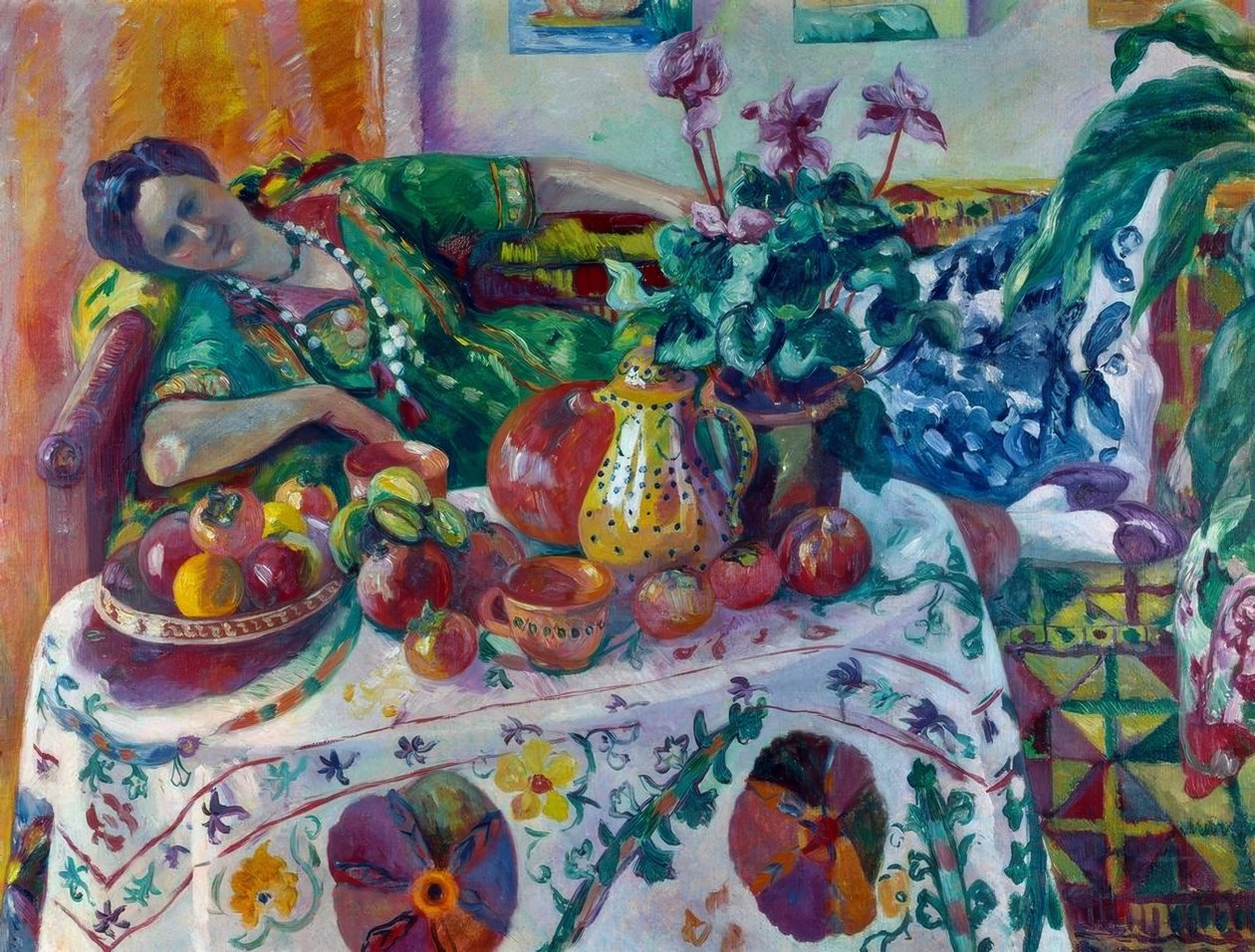 Jeanne makaa sohvalla tai La petite odalisque tekijältä Henri Charles Manguin