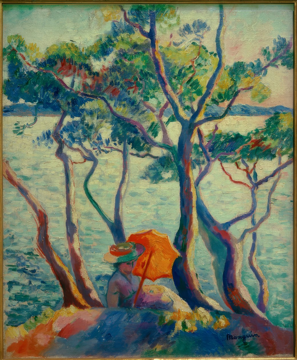 Jeanne aurinkovarjon kanssa, Ratsunainen tekijältä Henri Charles Manguin