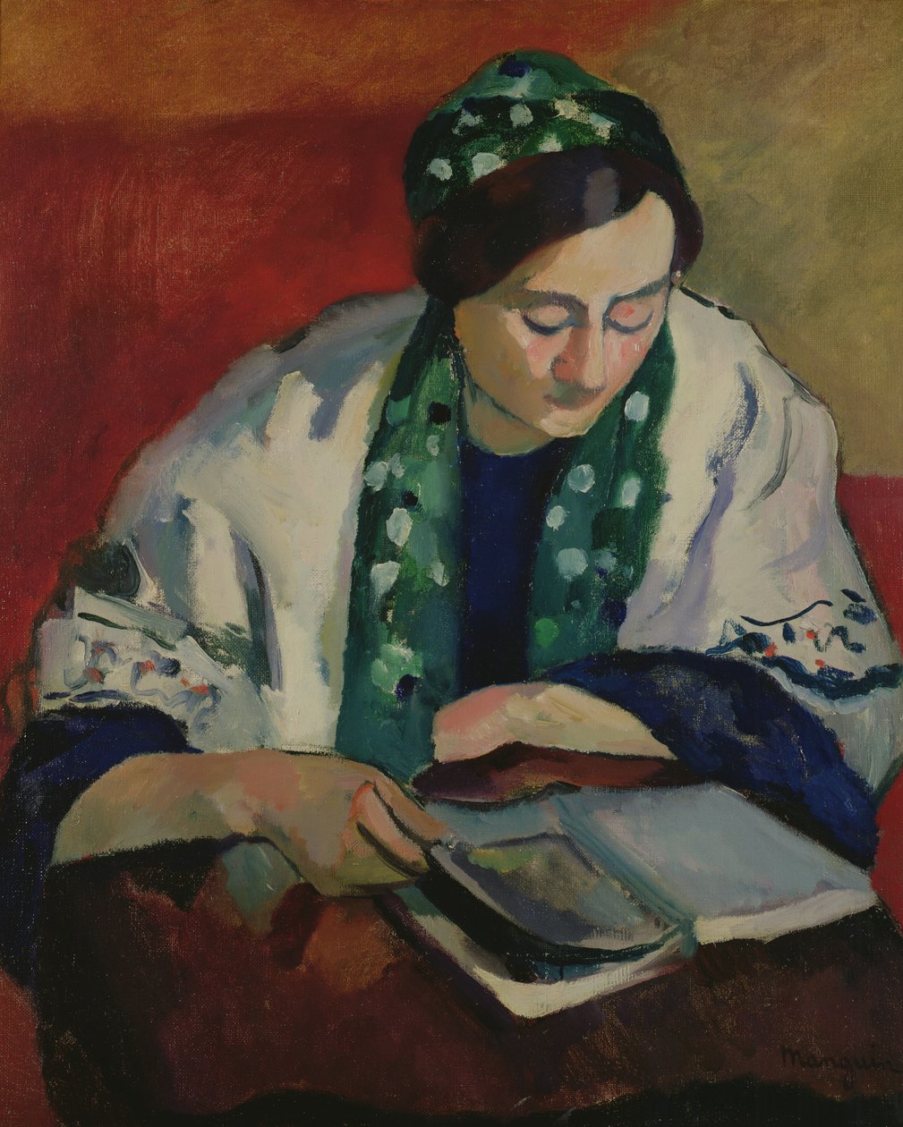 Lukija vihreässä konepellissä tekijältä Henri Charles Manguin