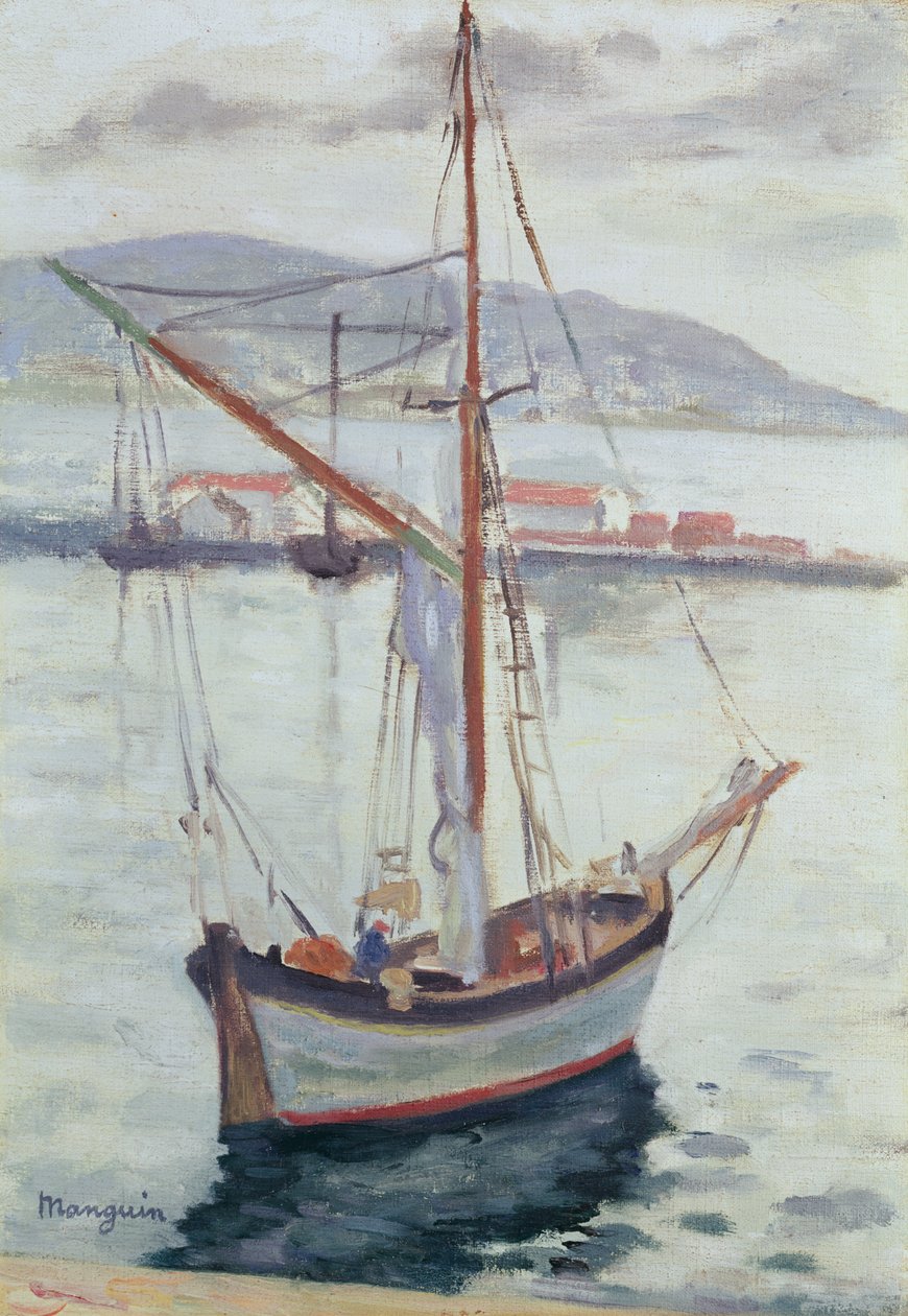 Yachts Saint Tropezissa (öljy kankaalle) tekijältä Henri Charles Manguin