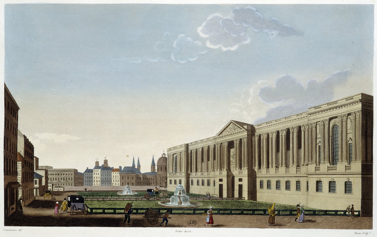Louvren pylväikkö, noin 1820 - Courvoisier
