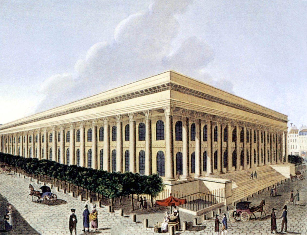 Pariisin pörssi, 1800-luvun alku (kaiverrus) tekijältä Henri Courvoisier Voisin