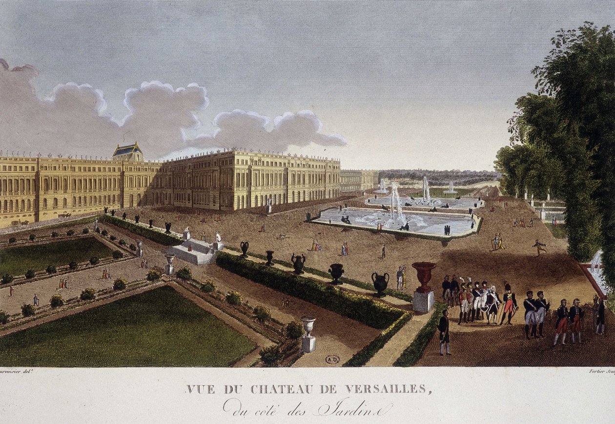 Chateau de Versailles puutarhan puolella - Courvoisierin "" Näkymät Pariisiin" -osassa tekijältä Henri Courvoisier Voisin