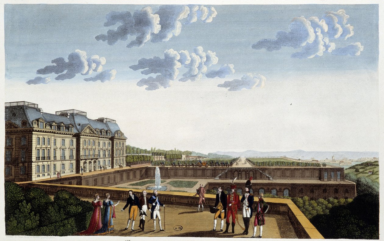 Château de Meudon, noin 1820 - Courvoisierin "" Näkymät Pariisiin "" tekijältä Henri Courvoisier Voisin