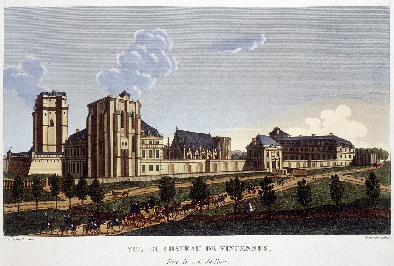 Château de Vincennes, noin 1820 - Courvoisierin "Näkymät Pariisista" tekijältä Henri Courvoisier Voisin