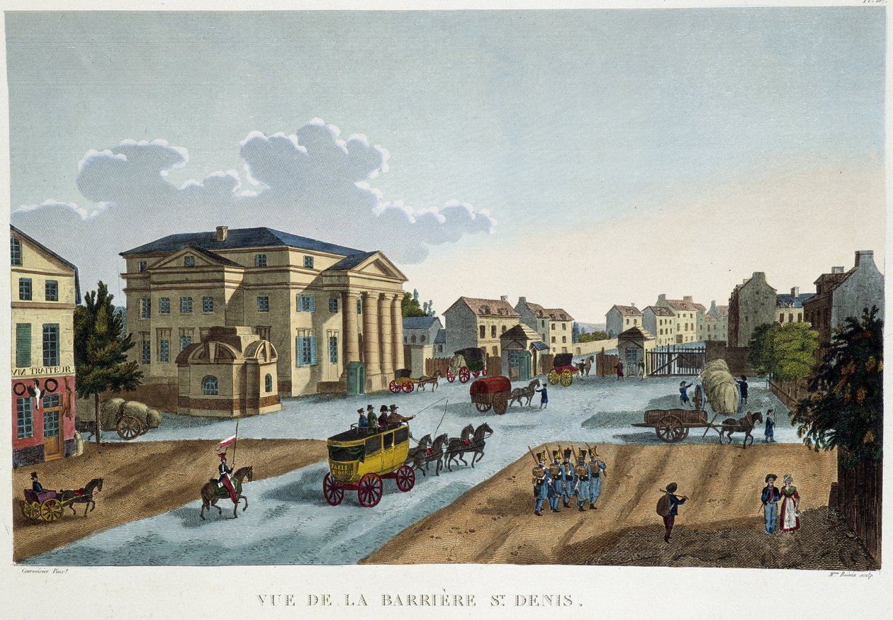La Bar Saint-Denis, noin 1827 - Courvoisierin "" Näkymät Pariisiin "" tekijältä Henri Courvoisier Voisin