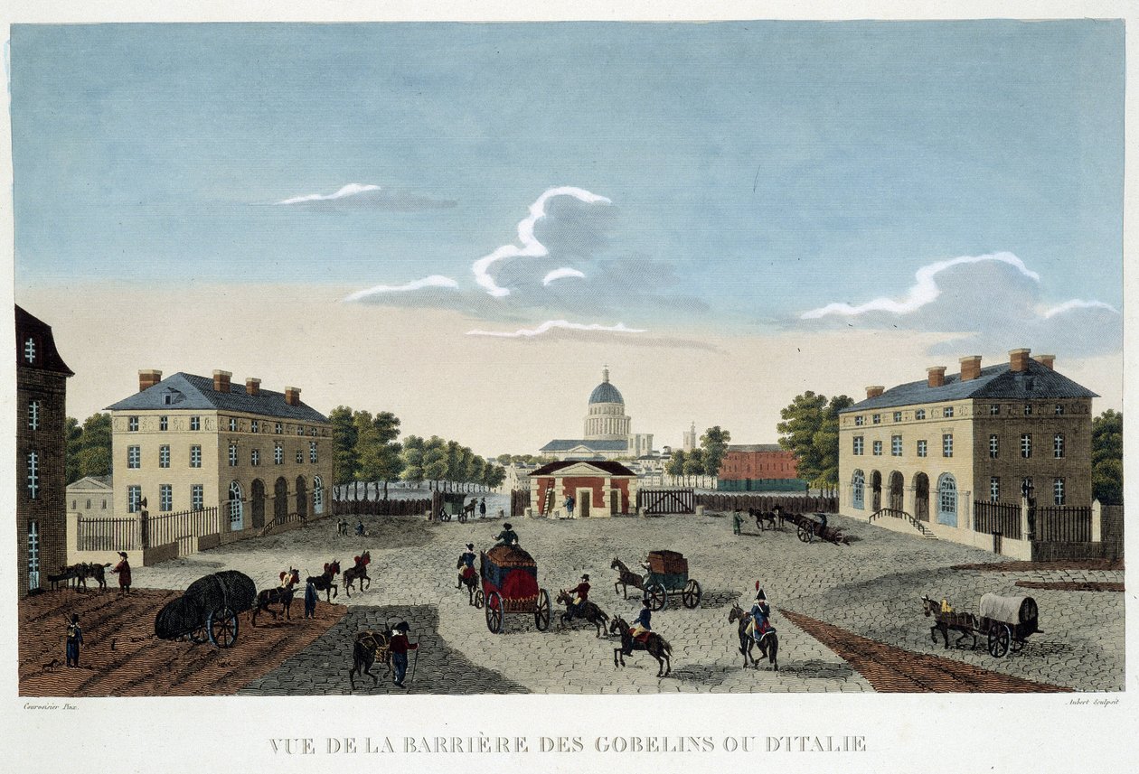 Gobelinit eli italialainen muuri, noin 1820 - Courvoisierin "Näkymät Pariisista" tekijältä Henri Courvoisier Voisin